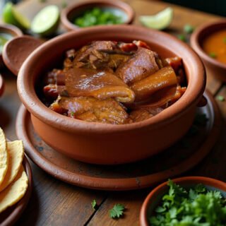 Carnitas de cerdo tradicionales servidas con tortillas y salsa