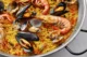 Paella Valenciana de Mariscos al Estilo Mexicano Paella de Mariscos en paellera estilo mexicano.