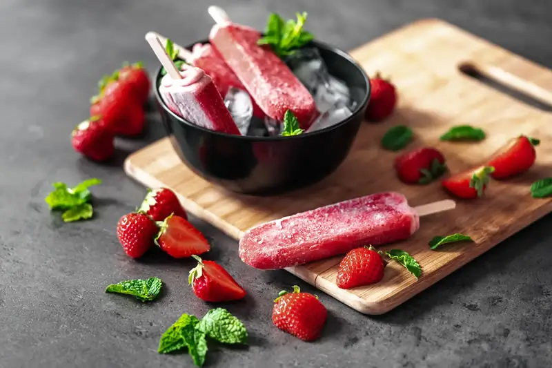 Paletas de fresa