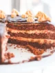 Pastel de Chocolate Casero Pastel de chocolate casero rebanado