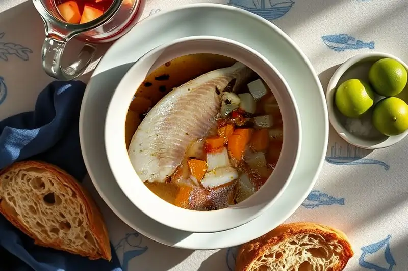 Plato de sopa de pescado