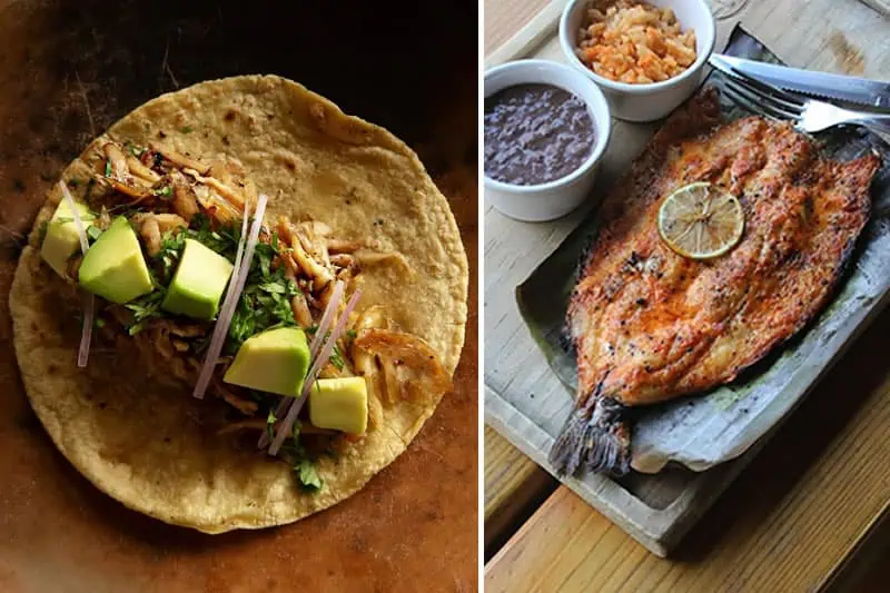 Platillos del restaurante Agüita Fría