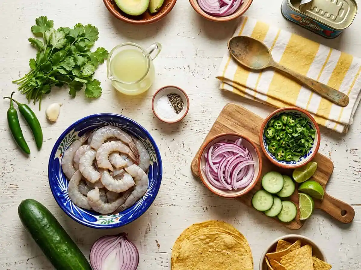 Aguachile de Camarón: El Clásico Picante y Fresco de la Cocina Mexicana Ingredientes para preparar aguachile de camarón