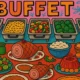 Ilustración de un buffet