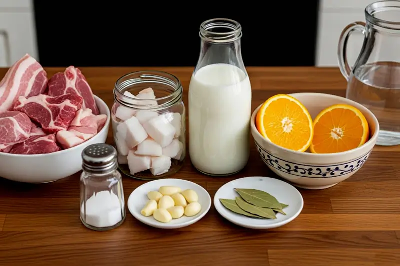 Receta Tradicional: Carnitas Mexicanas Ingredientes para preparar carnitas tradicionales