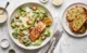 Ensalada César Con Salmón y Pan Con Ajo: un Clásico Renovado Con Mucho Sabor Platón de salmón con ensalada césar