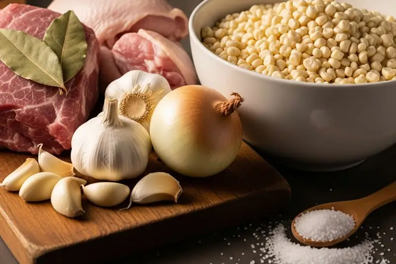 Pozole Estilo Guerrero: el Corazón Blanco de una Tradición Ingredientes para preparar un pozole blanco