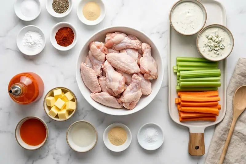 Alitas Buffalo: El equilibrio Perfecto Entre Picante, Mantequilla y Textura Crujiente Ingredientes para preparar Buffalo wings