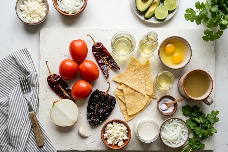 Chilaquiles Rojos Caseros Ingredientes para preparar unos chilaquiles rojos