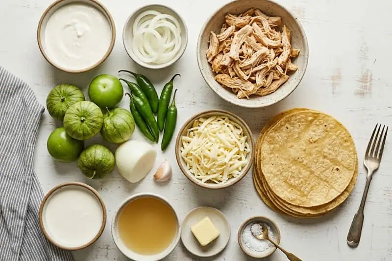 Enchiladas Suizas Las Clásicas Ingredientes para preparar enchiladas suizas