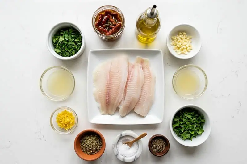 Pescado Blanco a la Parrilla Ingredientes para preparar pescado blanco con tomates deshidratados