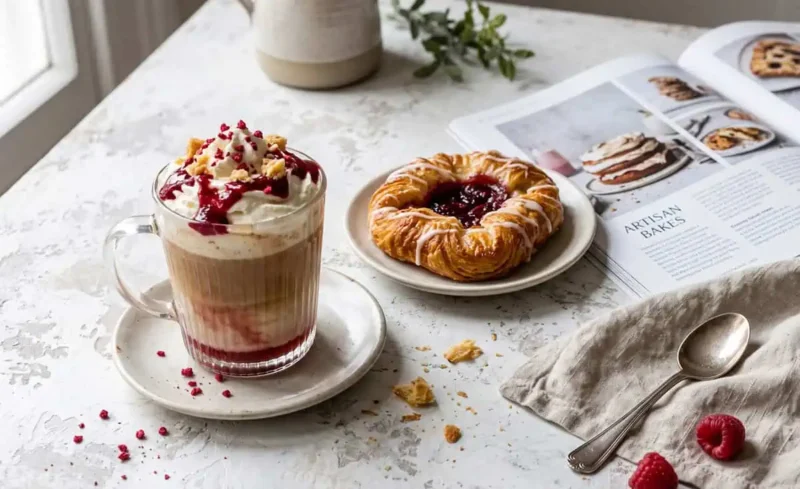 Raspberry Danish Latte