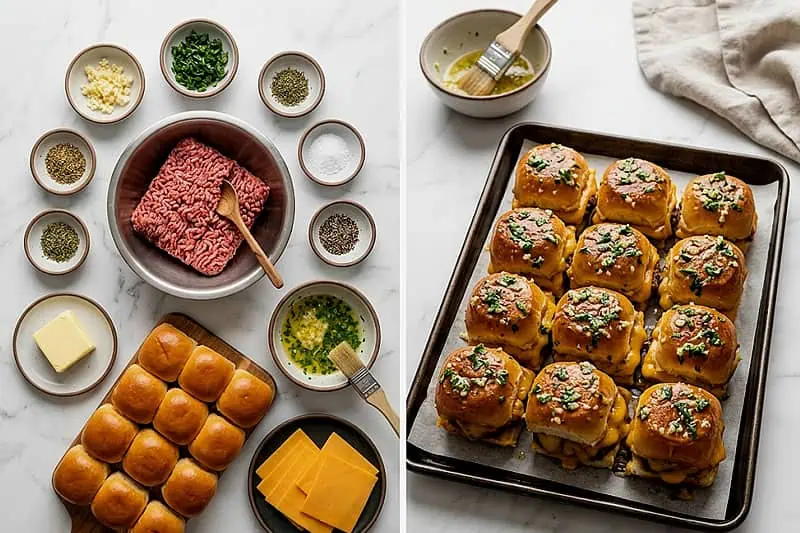 Sliders Con Ajo y Hierbas Finas Ingredientes para preparar sliders con ajo