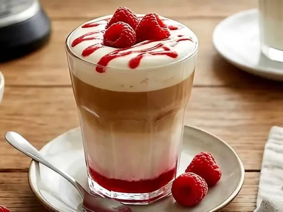 Vaso cafetero de un Raspberry Danish Latte