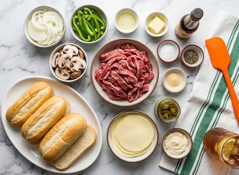 Philly Cheesesteak Sándwich Philly cheesesteak ingredientes