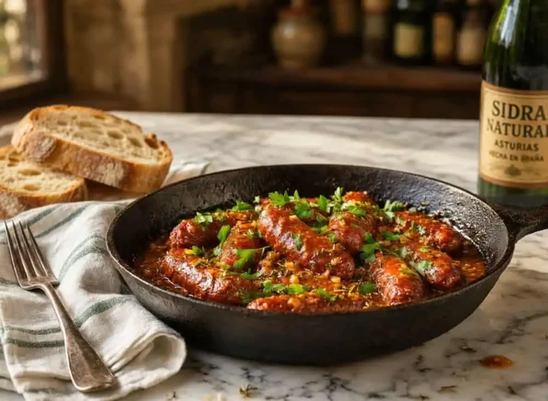 Chorizos a la sidra