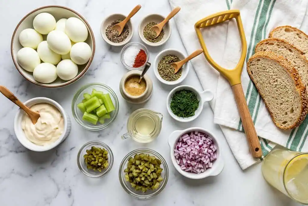 Ensalada de Huevo Cremosa Ingredientes para preparar ensalada de huevo cremosa