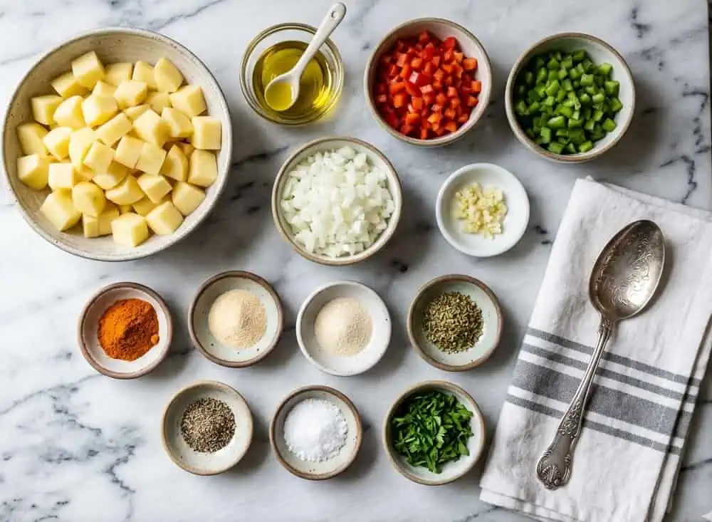 Papas con Pimientos para el Desayuno Ingredientes para preparar papas con pimientos