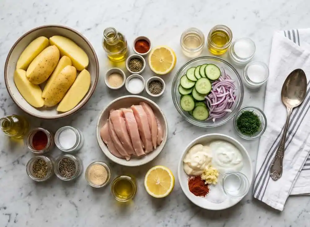 Pechuga Gyro con Papas Ingredientes para preparar pechuga gyro con papas
