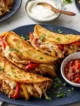 Plato con tacos de pollo rostizado