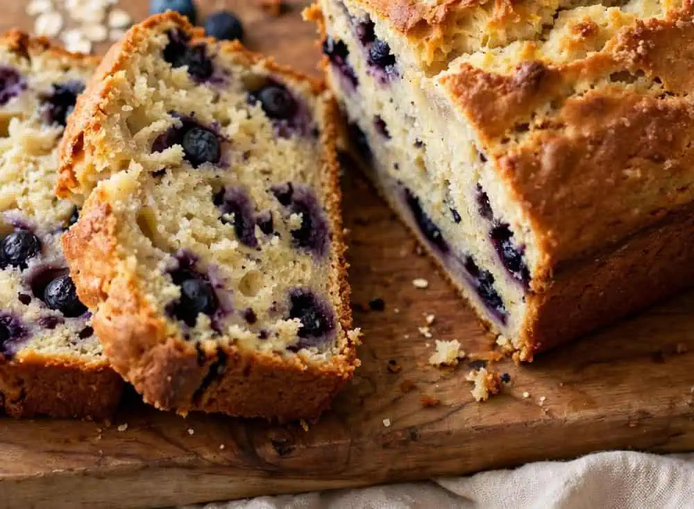 Pan de Plátano con Arándanos: un pan casero húmedo, aromático y lleno de sabor Pan de plátano con arándanos