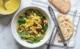 Ensalada de pollo al curry con nuez de la India