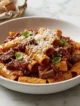 Plato de rigatoni con ragú