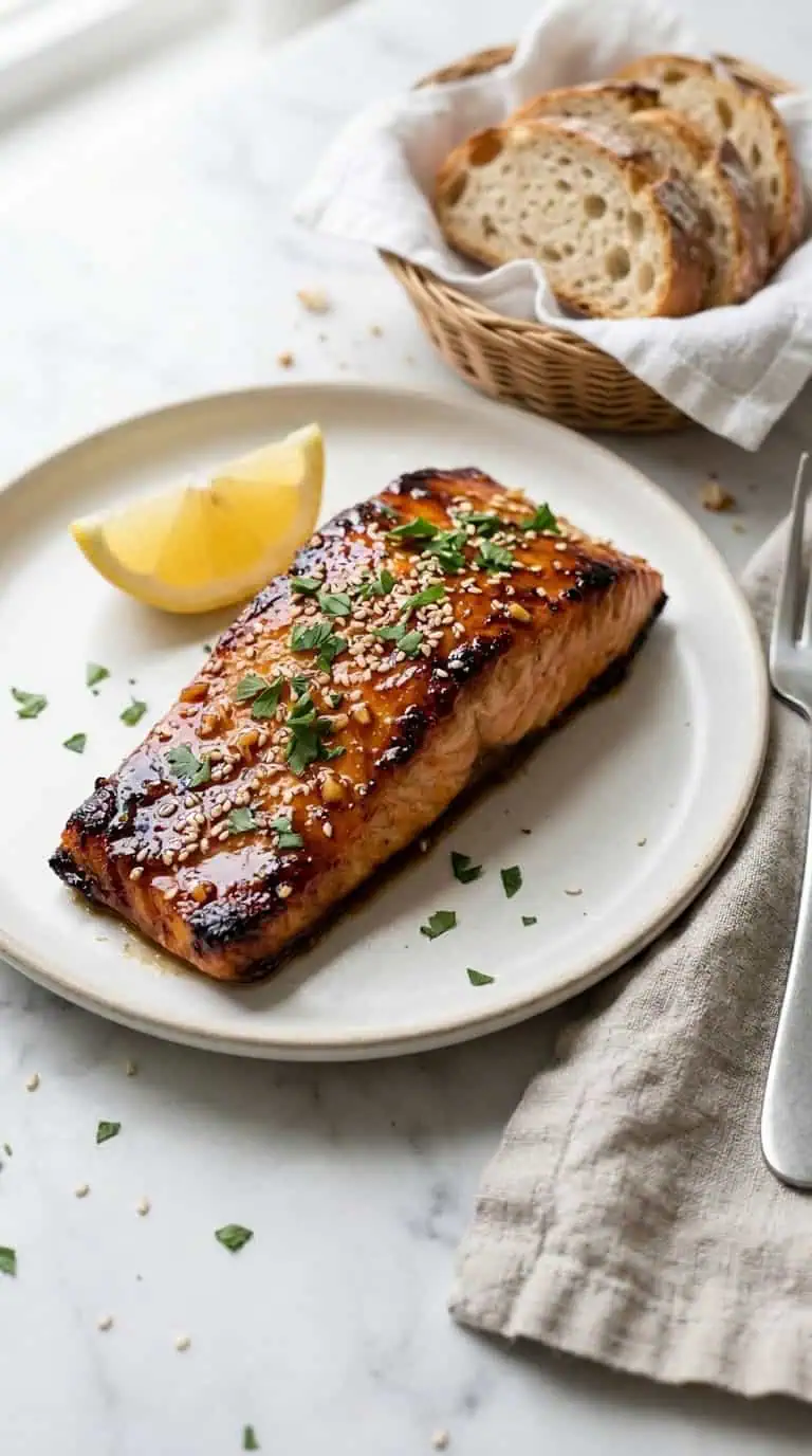 Salmón Glaseado Con Miel y Ajo: la cena de 25 minutos que siempre luce como de restaurante Filete de salmón glaseado con miel y ajo